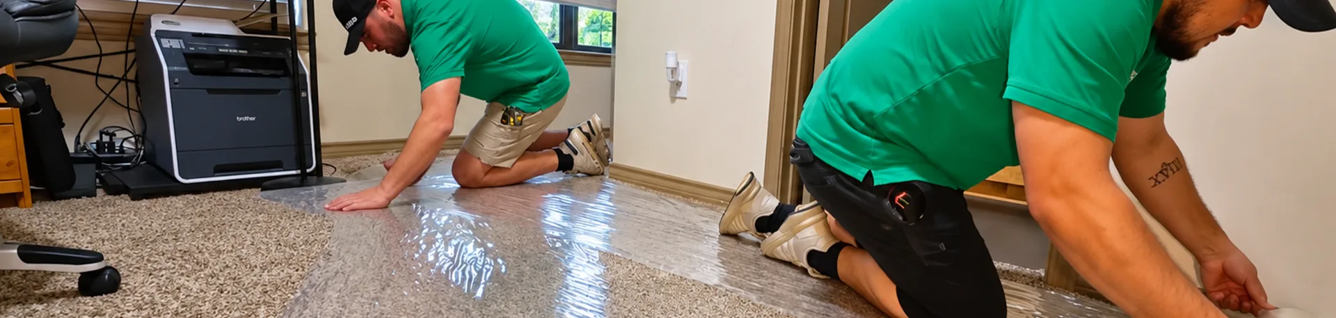 Floor Protection on In-State Moves | Oler Relo Moving Oler Relo Moving crew laying floor protection before an in-state move