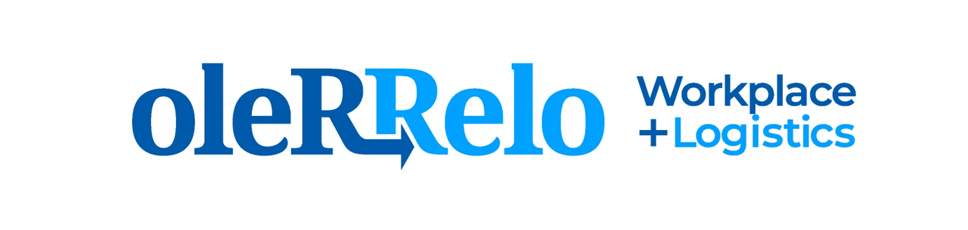 Oler Relo Workplace + Logistics | Commercial Moving Oler Relo Workplace + Logistics logo in two shades of blue on a white banner